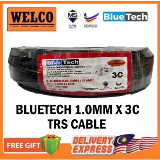 BLUETECH TRS CABLE 1.0mm X 3 CORE BLACK