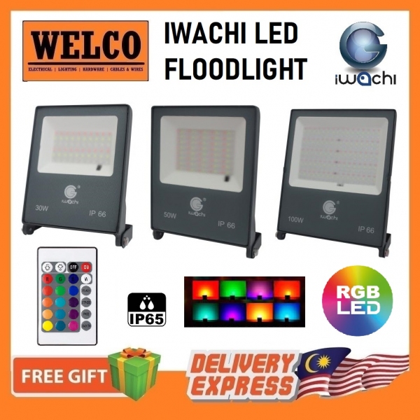 IWACHI LED RGB FLOODLIGHT SPOTLIGHT REMOTE CONTROL WEATHERPROOF [IP66]