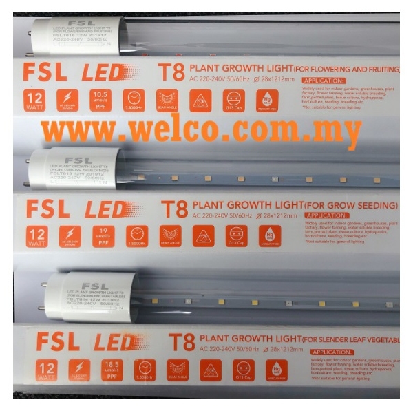 FSL T8 LED PLANT GROWTH 12W [VEGETABLES / FLOWERING / SEEDING]